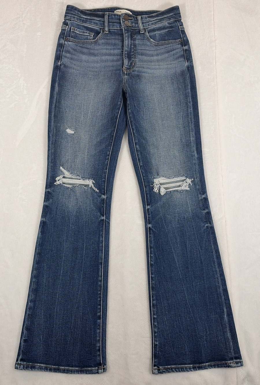 BKE Parker Jeans Women's 28x31.5 Universal Fit High Rise Bootcut Distressed
